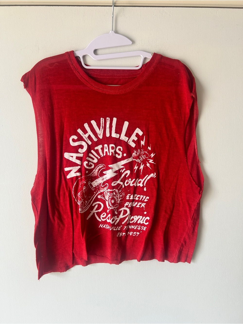 Lucky Brand Red Nashville Graphic Tank